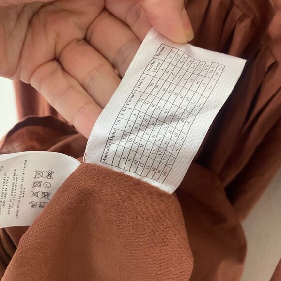 NWT Joslin {size XXS} Sakura Cotton Button Midi Dress Earth - Picture 8 of 11